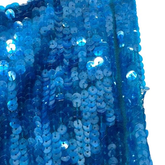 NWT French Connection Blue Green Ombre Sequin Pencil Skirt Size 6 - Picture 7 of 12